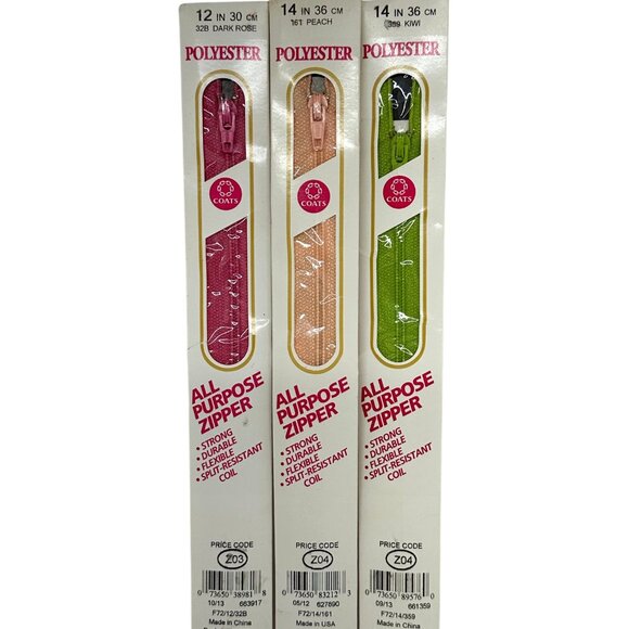Coats & Clark Other - Coats & Clark All Purpose Zippers - Set of 3